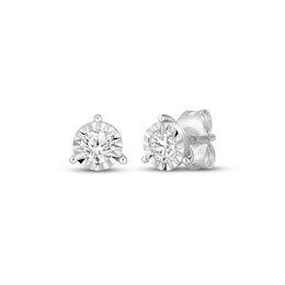 Radiant Reflections Round-Cut Lab-Grown Diamond Solitaire Stud Earrings 1/4 ct tw Sterling Silver (I/SI2)