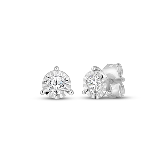 Radiant Reflections Round-Cut Lab-Grown Diamond Solitaire Stud Earrings 1/4 ct tw Sterling Silver (I/SI2)