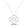 Thumbnail Image 1 of Unstoppable Love Lab-Grown Diamond Clover Frame Necklace 1-1/2 ct tw 10K White Gold 19"