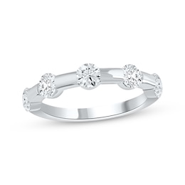 Now + Forever Lab-Grown Diamonds Anniversary Station Ring 1-1/4 ct tw 14K White Gold