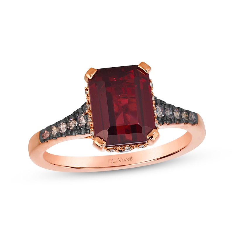 Main Image 1 of Le Vian Garnet Ring 1/4 ct tw Diamonds 14K Strawberry Gold