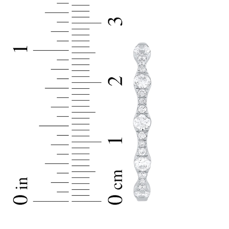 Main Image 5 of KAY Lab-Grown Diamonds Scalloped Hoop Earrings 1 ct tw 10K White Gold