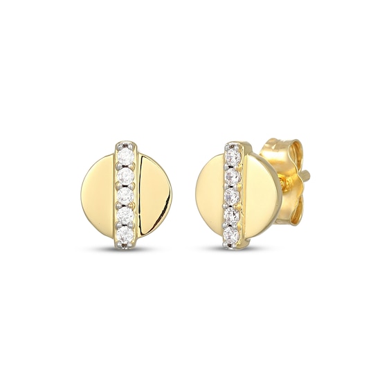 STUDIO BY KAY Lab-Grown Diamond Accent Stud Earrings 24K Yellow Gold Vermeil Sterling Silver