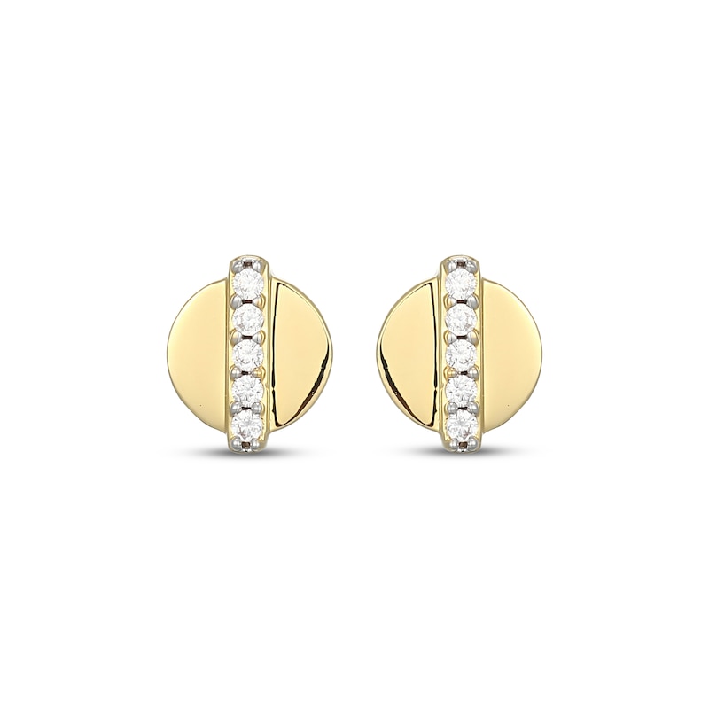 Main Image 2 of STUDIO BY KAY Lab-Grown Diamond Accent Stud Earrings 24K Yellow Gold Vermeil Sterling Silver