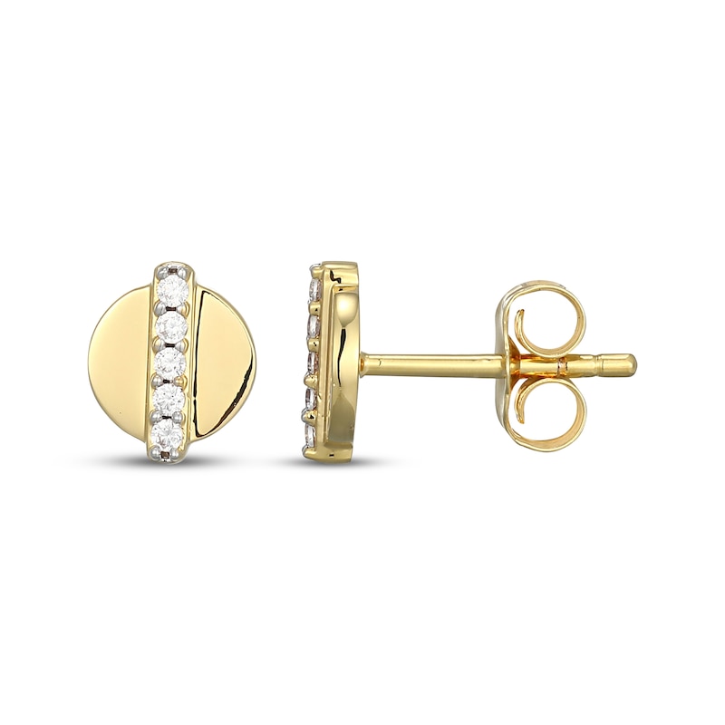Main Image 3 of STUDIO BY KAY Lab-Grown Diamond Accent Stud Earrings 24K Yellow Gold Vermeil Sterling Silver