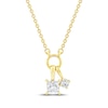 Thumbnail Image 1 of STUDIO BY KAY Princess & Round-Cut Lab-Grown Diamond Charms Necklace 1/4 ct tw 24K Yellow Gold Vermeil Sterling Silver 18"