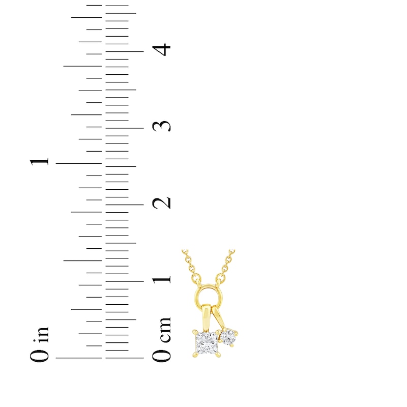 Main Image 7 of STUDIO BY KAY Princess & Round-Cut Lab-Grown Diamond Charms Necklace 1/4 ct tw 24K Yellow Gold Vermeil Sterling Silver 18"