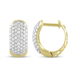 STUDIO BY KAY Lab-Grown Diamond Huggie Hoop Earrings 1/2 ct tw 24K Yellow Gold Vermeil Sterling Silver