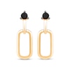 Thumbnail Image 2 of Black Diamond Paperclip Link Drop Earrings 1/8 ct tw 10K Yellow Gold