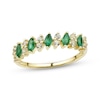 Thumbnail Image 1 of Now + Forever Marquise-Cut Natural Emerald & Diamond Anniversary Ring 1/5 ct tw 10K Yellow Gold
