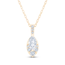 KAY Lab-Grown Diamonds Marquise & Round-Cut Necklace 1/2 ct tw 10K Yellow Gold 18"