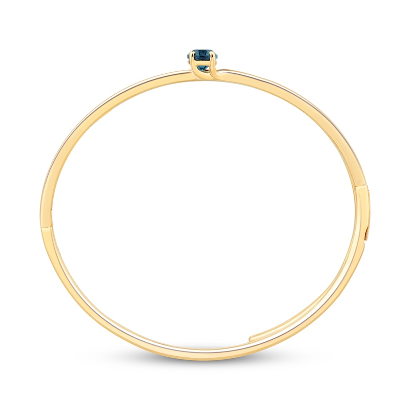 Main Image 2 of STUDIO BY KAY Oval-Cut London Blue Topaz Bypass Bangle Bracelet 24K Yellow Gold Vermeil