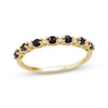 Thumbnail Image 1 of Blue Sapphire & Diamond Stackable Ring 1/20 ct tw 10K Yellow Gold