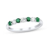 Thumbnail Image 1 of Now + Forever Natural Emerald & Diamond Anniversary Ring 1/5 ct tw 10K White Gold