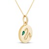 Thumbnail Image 2 of STUDIO BY KAY Pear-Shaped Lab-Created Emerald & White Lab-Created Sapphire Snake Medallion Necklace 24K Yellow Gold Vermeil Sterling Silver 18"