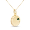 Thumbnail Image 3 of STUDIO BY KAY Pear-Shaped Lab-Created Emerald & White Lab-Created Sapphire Snake Medallion Necklace 24K Yellow Gold Vermeil Sterling Silver 18"