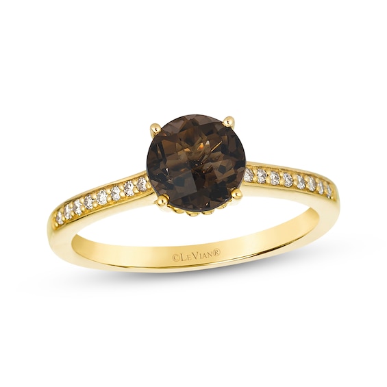 Le Vian Chocolate Quartz Ring 1/10 ct tw Diamonds 14K Honey Gold