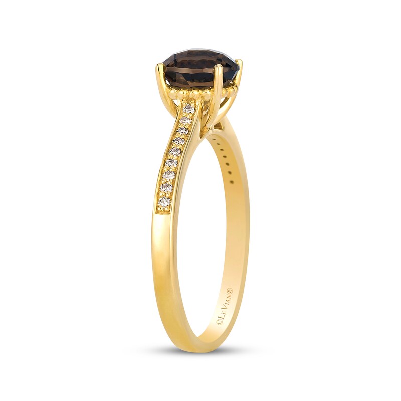 Main Image 2 of Le Vian Chocolate Quartz Ring 1/10 ct tw Diamonds 14K Honey Gold