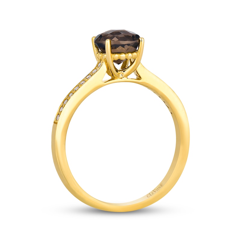 Main Image 3 of Le Vian Chocolate Quartz Ring 1/10 ct tw Diamonds 14K Honey Gold