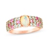 Thumbnail Image 1 of Le Vian Oval-Cut Opal, Pink Sapphire & Green Beryl Ring 14K Strawberry Gold