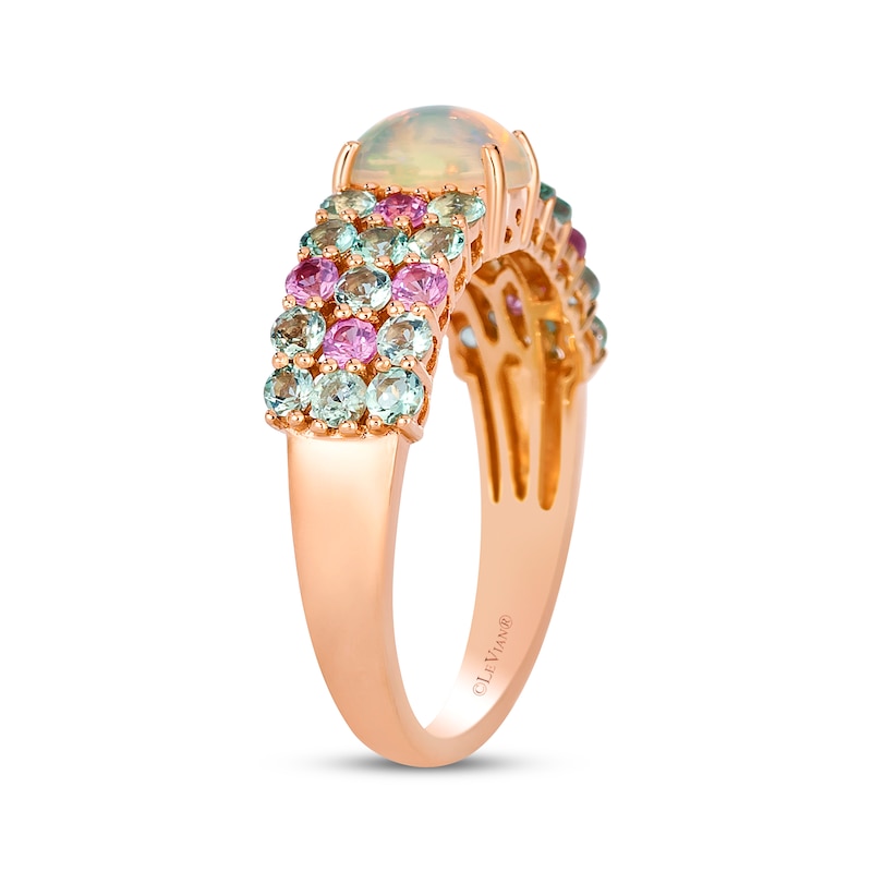 Main Image 2 of Le Vian Oval-Cut Opal, Pink Sapphire & Green Beryl Ring 14K Strawberry Gold