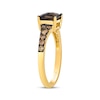Thumbnail Image 2 of Le Vian Emerald-Cut Chocolate Quartz & Chocolate Ombré Diamond Ring 1/3 ct tw 14K Honey Gold