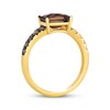 Thumbnail Image 3 of Le Vian Emerald-Cut Chocolate Quartz & Chocolate Ombré Diamond Ring 1/3 ct tw 14K Honey Gold