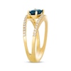Thumbnail Image 2 of Le Vian Oval-Cut Blue Topaz Ring 1/4 ct tw Diamonds 14K Honey Gold