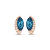 Thumbnail Image 2 of Le Vian Marquise-Cut Blue Topaz Stud Earrings 1/15 ct tw Diamonds 14K Strawberry Gold