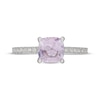 Thumbnail Image 3 of Neil Lane Cushion-Cut Purple Quartz & Diamond Engagement Ring 3/8 ct tw 14K White Gold