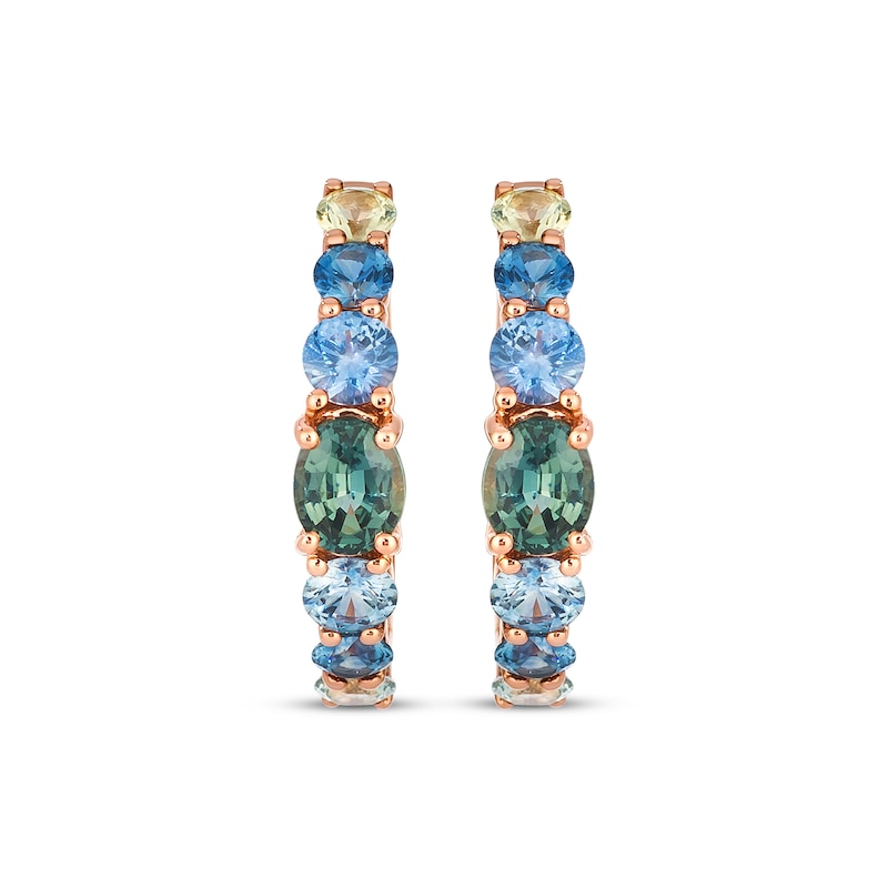 Main Image 2 of Le Vian Montana Sapphire Ombré Hoop Earrings 14K Strawberry Gold