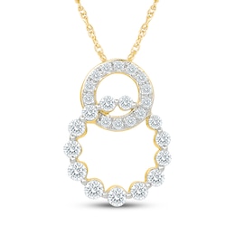 KAY Lab-Grown Diamonds Interlocking Circles Necklace 5/8 ct tw 10K Yellow Gold 18"