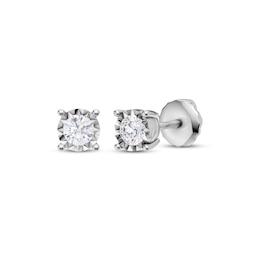 Round-Cut Diamond Solitaire Stud Earrings 1/4 ct tw Sterling Silver (J/I3)