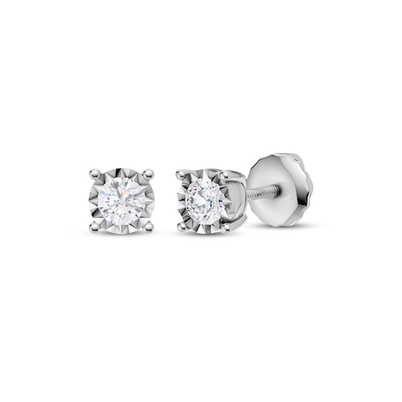 Round-Cut Diamond Solitaire Stud Earrings 1/4 ct tw Sterling Silver (J/I3)
