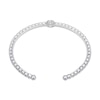 Thumbnail Image 3 of White Lab-Created Sapphire Halo Flex Cuff Bangle Bracelet Sterling Silver