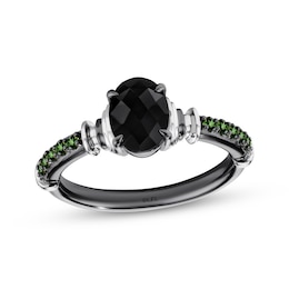 Star Wars Luke Skywalker Oval-Cut Black Onyx & Green Tourmaline Ring Sterling Silver