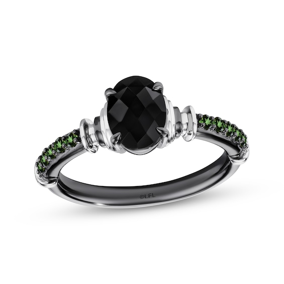 Star Wars Luke Skywalker Oval-Cut Black Onyx & Green Tourmaline Ring Sterling Silver