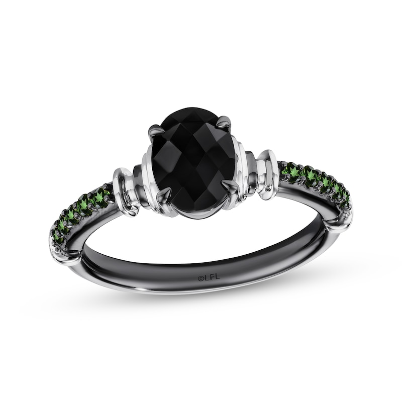 Main Image 1 of Star Wars Luke Skywalker Oval-Cut Black Onyx & Green Tourmaline Ring Sterling Silver
