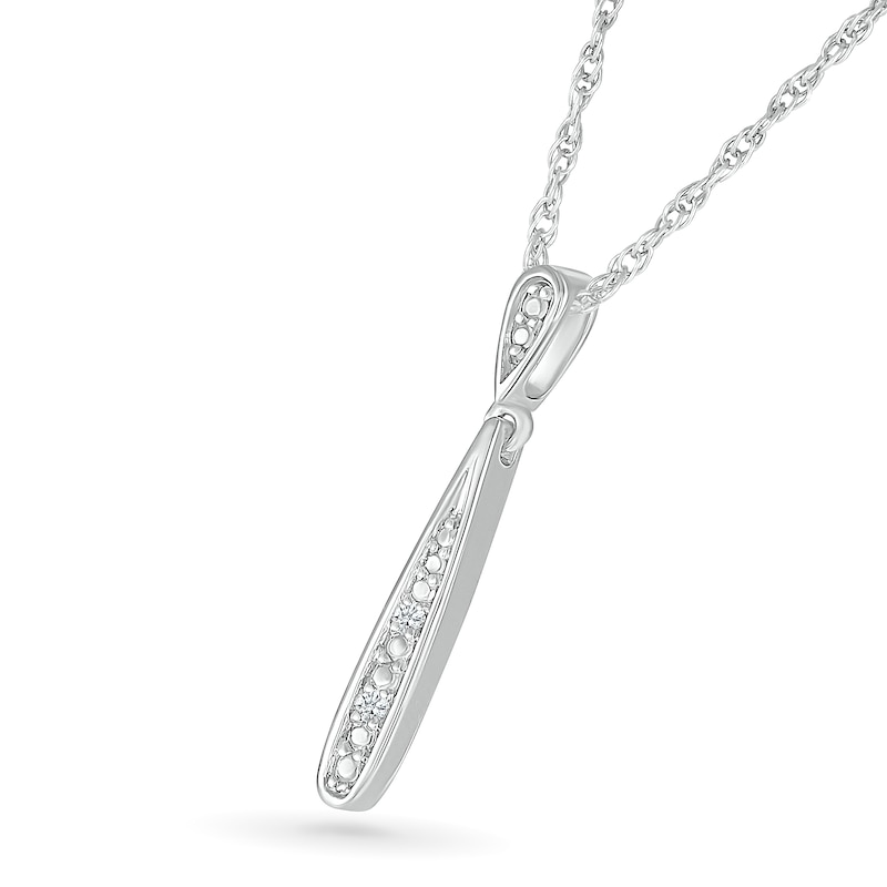 Main Image 2 of Diamond Accent Stick Necklace Sterling Silver