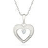 Thumbnail Image 1 of KAY Lab-Grown Diamond Accent Open Heart Necklace Sterling Silver