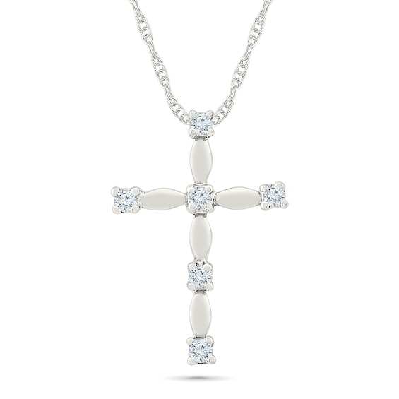 KAY Lab-Grown Diamonds Cross Necklace 1/20 ct tw Sterling Silver