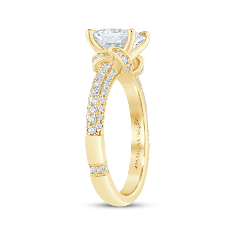 Main Image 2 of Monique Lhuillier Bliss Princess-Cut Lab-Grown Diamond Engagement Ring 2-1/2 ct tw 18K Yellow Gold