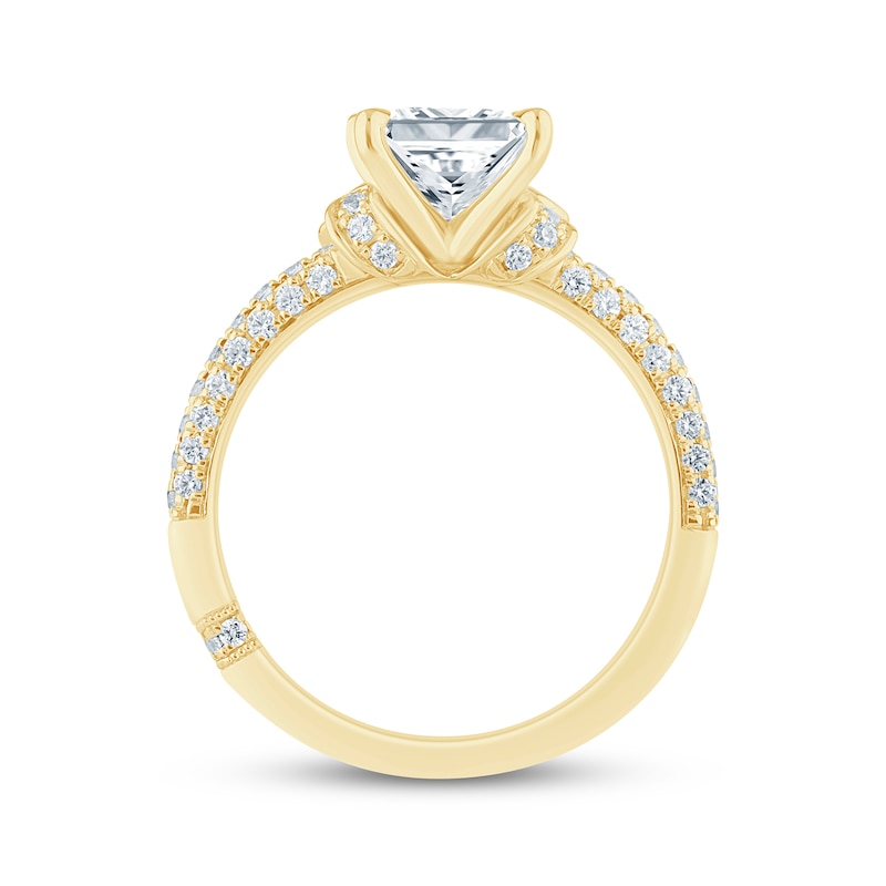 Main Image 3 of Monique Lhuillier Bliss Princess-Cut Lab-Grown Diamond Engagement Ring 2-1/2 ct tw 18K Yellow Gold