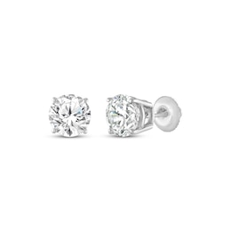 Certified Round-Cut Diamond Solitaire Stud Earrings 1 ct tw 14K White Gold (I/I1)