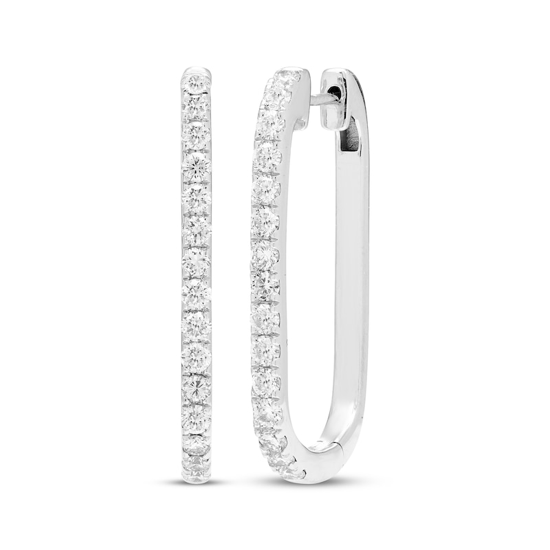 Main Image 1 of KAY Lab-Grown Diamonds Oval Hoop Earrings 1/4 ct tw Sterling Silver