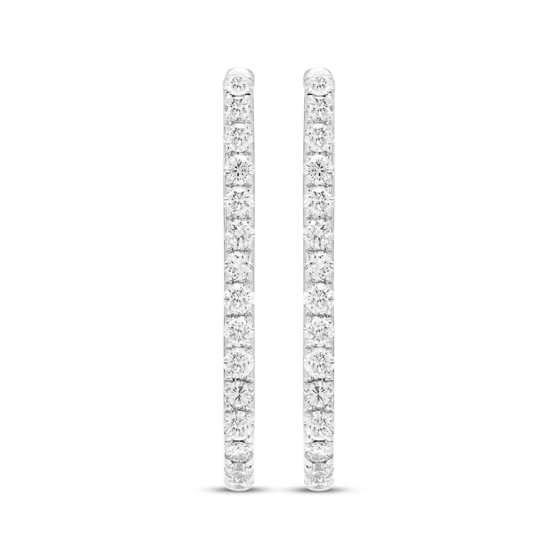 Main Image 2 of KAY Lab-Grown Diamonds Oval Hoop Earrings 1/4 ct tw Sterling Silver