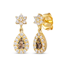 Le Vian Diamond Teardrop Dangle Earrings 3/8 ct tw 14K Honey Gold