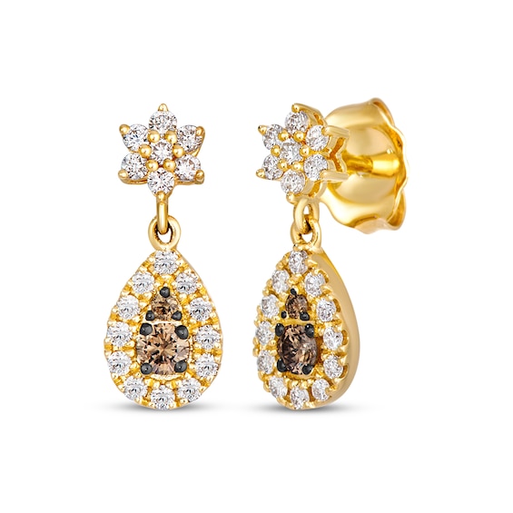 Le Vian Diamond Teardrop Dangle Earrings 3/8 ct tw 14K Honey Gold