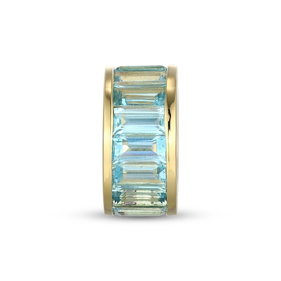 STUDIO BY KAY Baguette-Cut Swiss Blue Topaz East-West Rondelle Charm 24K Yellow Gold Vermeil Sterling Silver