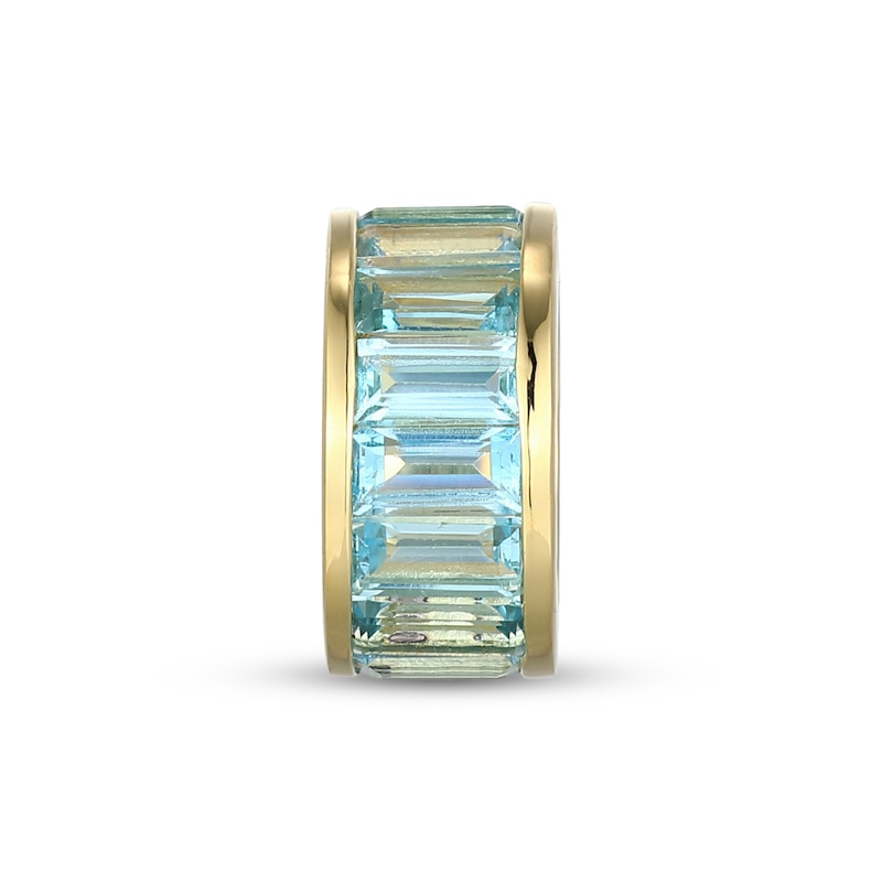 Main Image 1 of STUDIO BY KAY Baguette-Cut Swiss Blue Topaz East-West Rondelle Charm 24K Yellow Gold Vermeil Sterling Silver